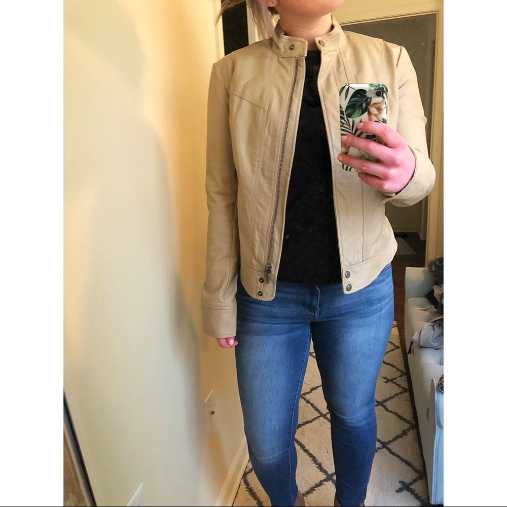 Cream Bernardo Leather Jacket